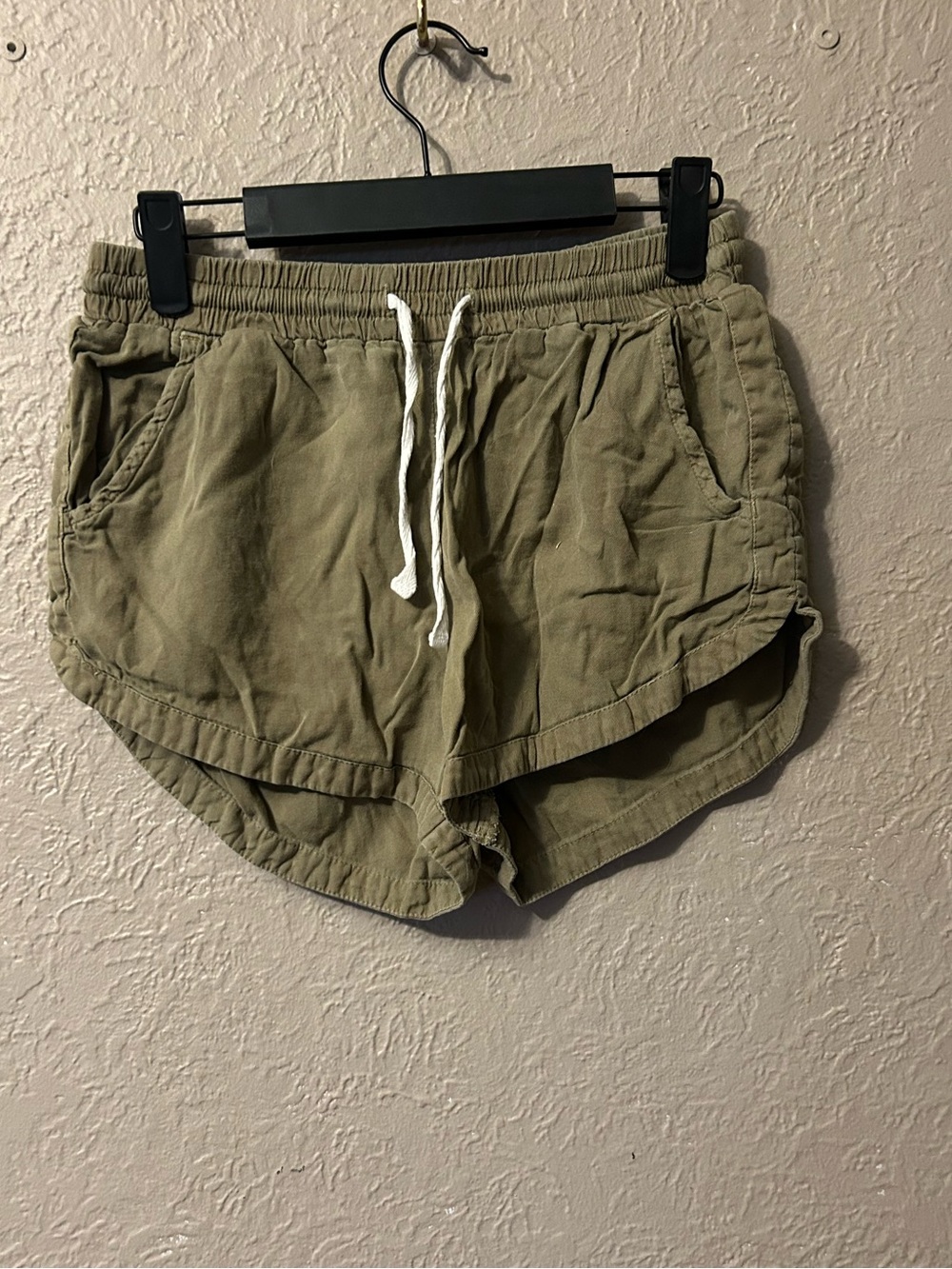 Billabong Olive Drawstring Athletic Shorts